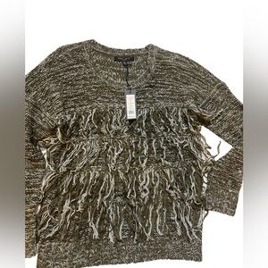 Romeo & Juliet Couture Fringe Knit Sweater, Size Medium